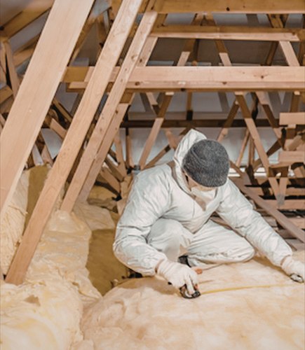 Pose d’un isolant sur le plancher de combles perdus